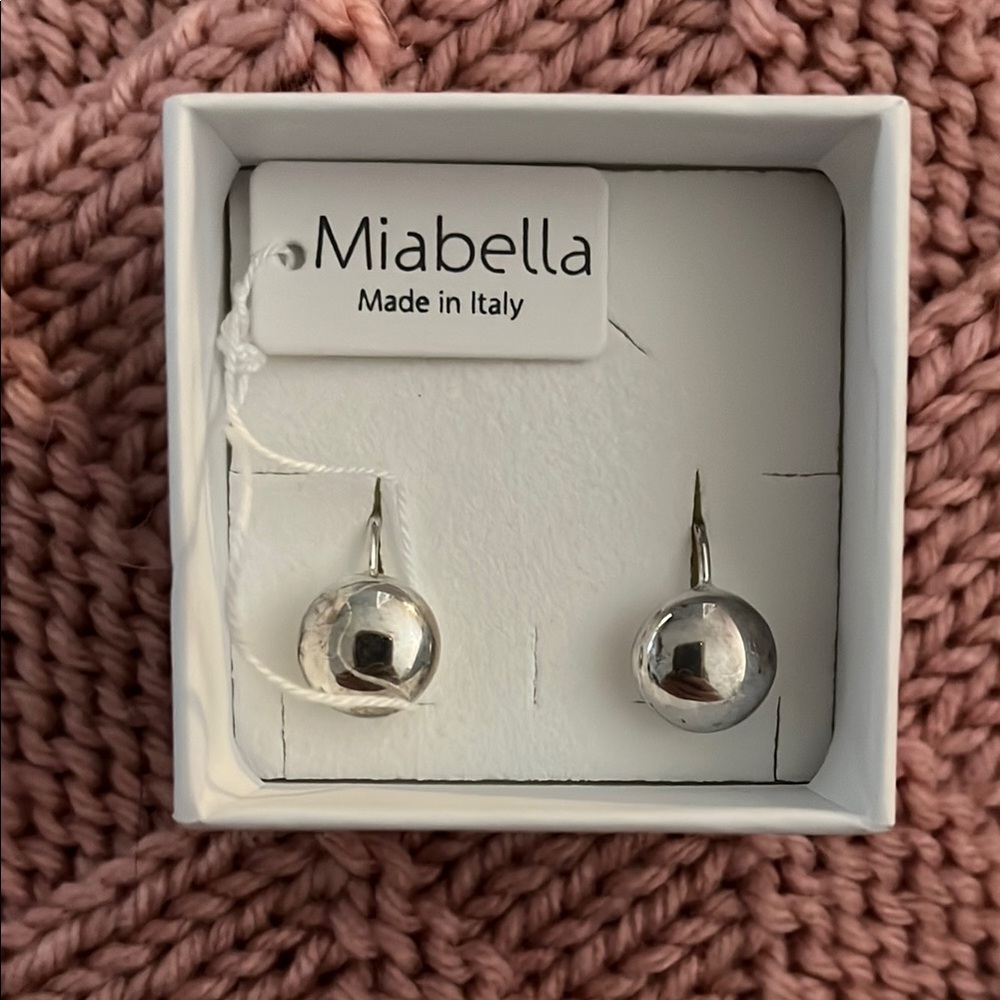 Miabella Italian Silver Drop Earrings